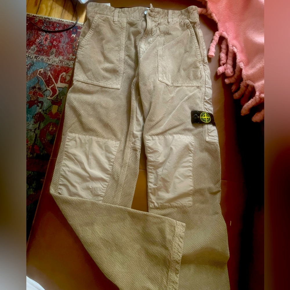 Stone Island Tan Cargo Pants Utilitarian Design